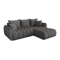 ECKSOFA mit Schlaffunktion Ottomane Rechts TOKO-L-v1 277x194x86 Grau Bouclé - Schieferfarben/Schwarz, Holzwerkstoff/Kunststoff (277/194cm) - ALTDECOR