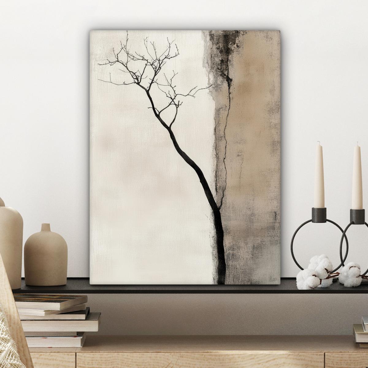 LEINWANDBILD Wabi sabi - Pflanze - Beige Room Decor 30x40 cm - Taupe, Textil (30/40cm) - MuchoWow