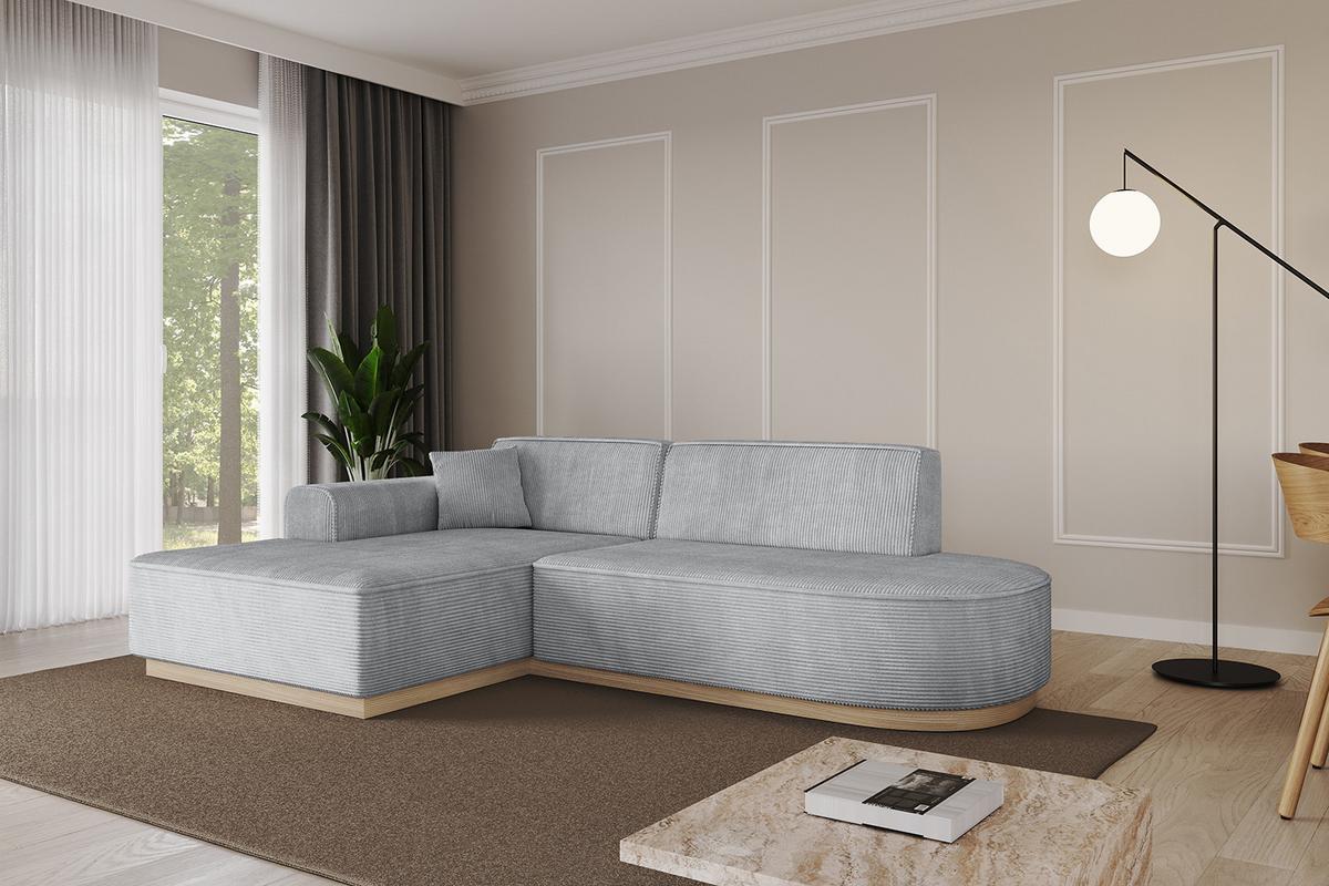 ECKSOFA Ottomane Links IREA-L1 - 232x165x80 cm Grau - Grau, Holzwerkstoff/Textil (232/165cm) - ALTDECOR