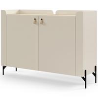 KOMMODE Sorella mit 2 Türen, 130 cm, für Jugendzimmer, Macadamia + Eiche Mavelie - Eichefarben/Beige, Leder/Holzwerkstoff (130/95/42cm) - Beautysofa