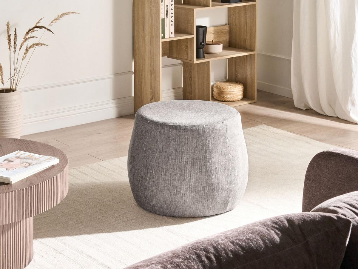 POUF Hellgrau Ashton - Hellgrau, Textil (61/43/61cm) - Beliani