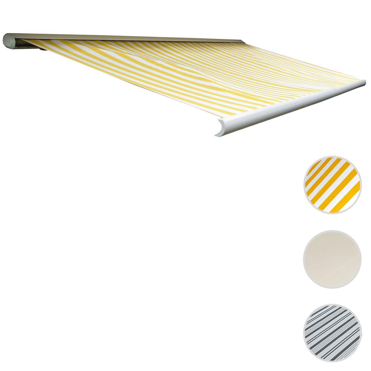 ELEKTRISCHE KASSETTENMARKISE Orange, Weiß - Gelb/Weiß, Textil (400/23/300cm) - MCW