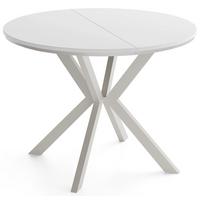 ESSTISCH Valio Neo rund oval ausziehbar verlängerbar mit Metallbeinen in Kaschmir Grau, Weiß 100-140/100/76 cm - Kaschmir/Beige, Holzwerkstoff/Metall (100/140/76cm) - WFL GROUP