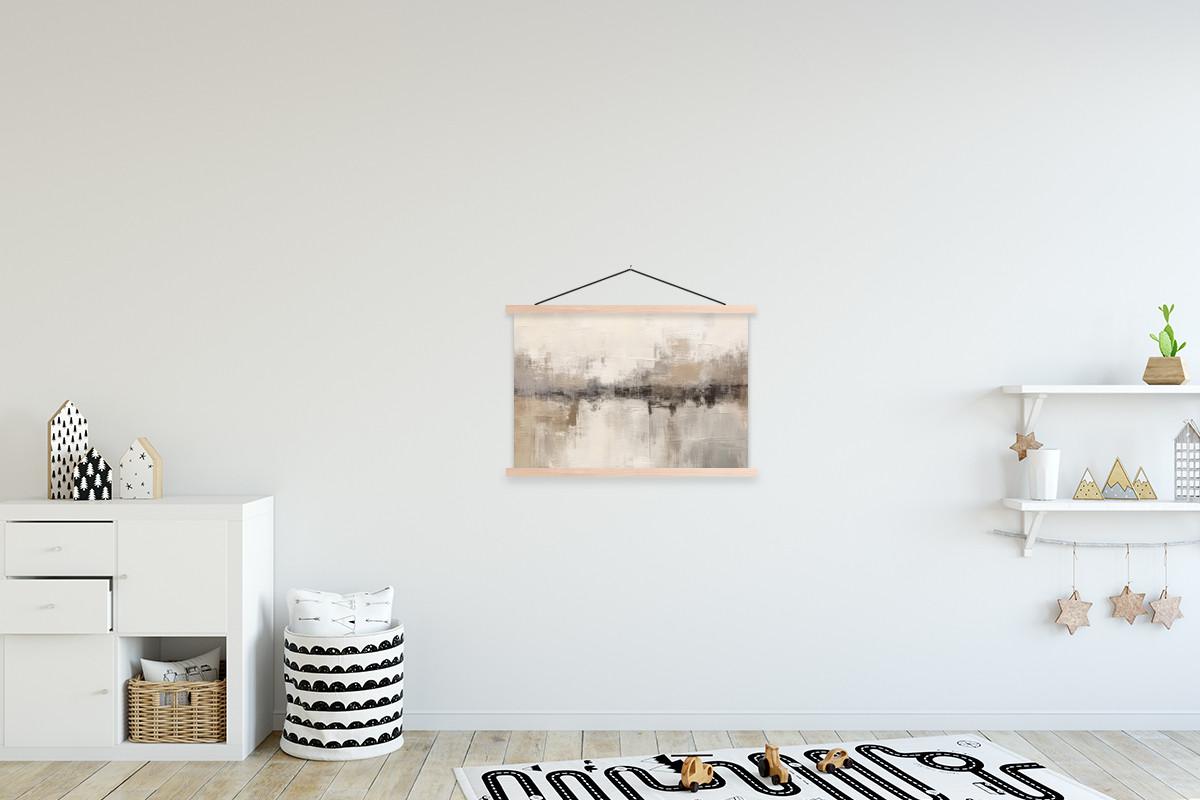 POSTER MIT MAGNETLEISTEN Moderne Kunst - Abstrakt - Beige Wandbilder 60x40 cm - Beige, Textil (60/40/0.15cm) - MuchoWow
