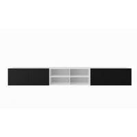 LOWBOARD MIVO 300/41/40 cm, Hängender TV-Schrank Weiß / Schwarz - Schwarz/Weiß, Holzwerkstoff (300/41/40cm) - MASSENO