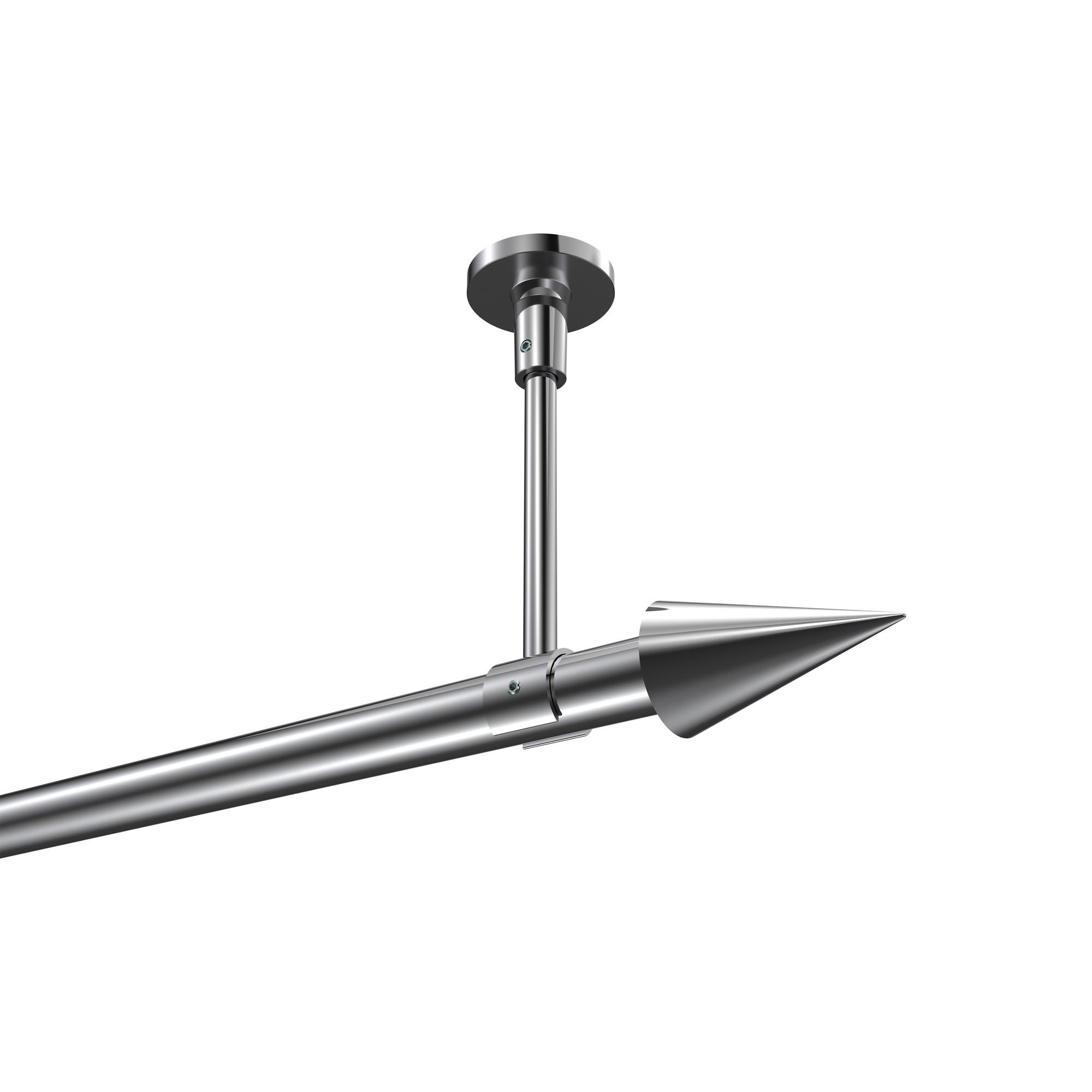 GARDINENSTANGE Sonette Savio 180 cm, 1-läufig, 20 mm Ø Chrom - Chromfarben, Metall (180cm) - INTERDECO