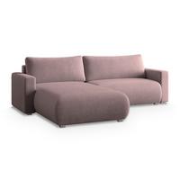 ECKSOFA TURIN P Lila Kordstoff mit Schlaffunktion - Lila/Grau, Holz/Kunststoff (265/183cm) - MASSENO