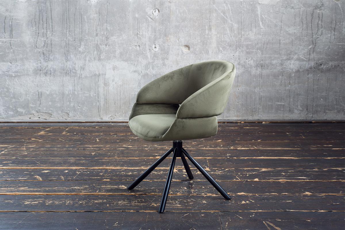 ESSZIMMERSTUHL LARA Dunkelgrün Velvet Drehbar (360°) (1er-Set) - Dunkelgrün, Kunststoff/Textil (61/82/62cm) - KAWOLA