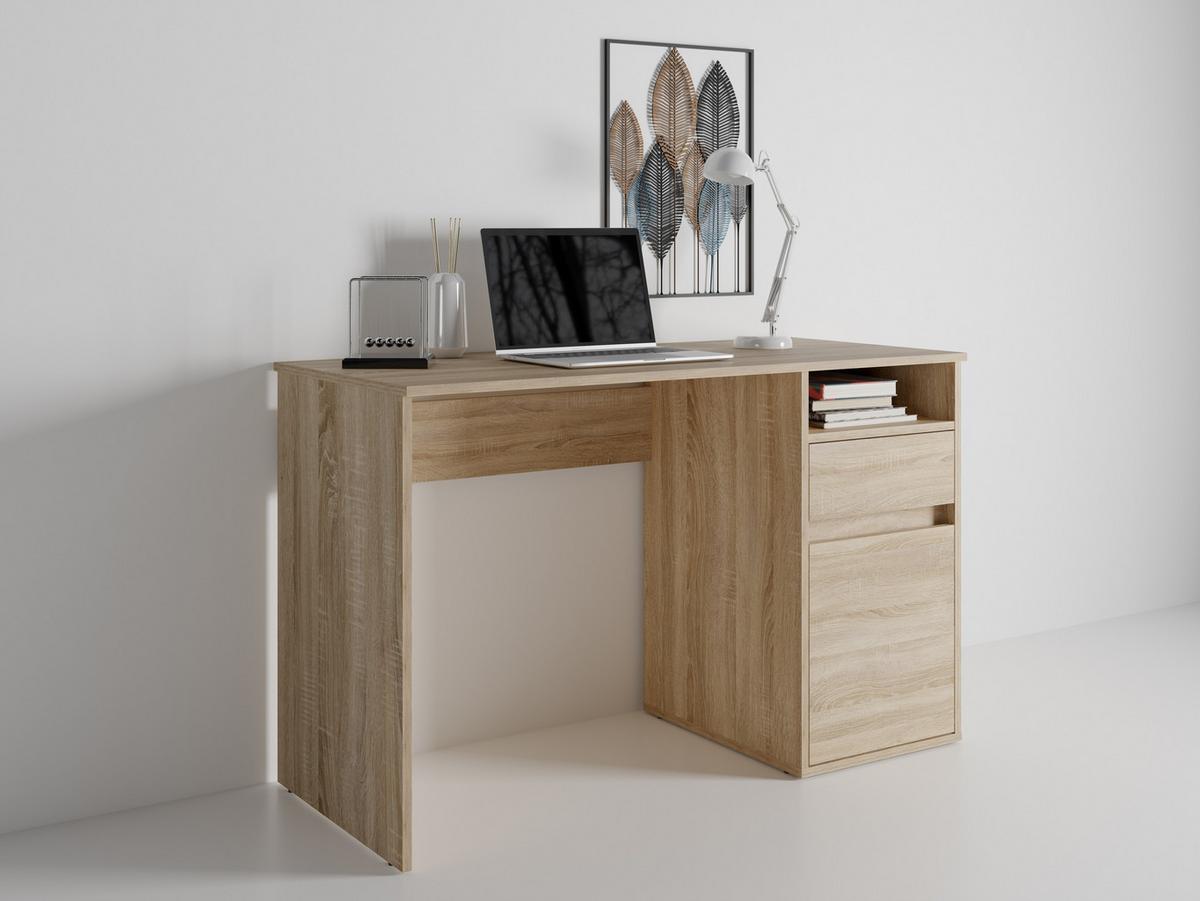 SCHREIBTISCH REGIS 120x53x75,5 cm Bürotisch Computertisch, Sonoma Eiche - Sonoma Eiche, Holzwerkstoff (53/120/75.5cm) - MASSENO