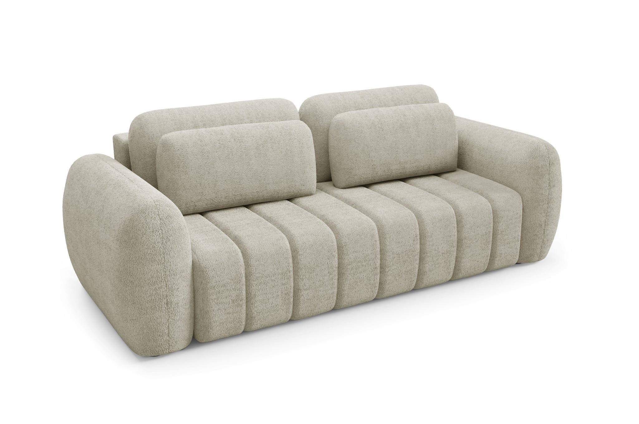 SCHLAFSOFA Caria - Creme, Holzwerkstoff/Textil (266/95/110cm) - Fun Möbel
