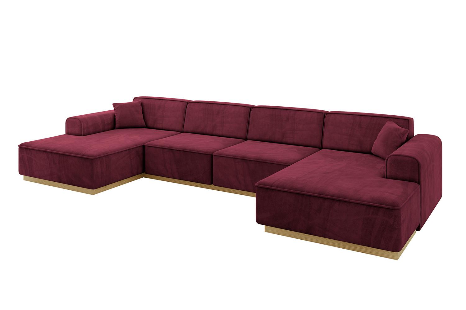 WOHNLANDSCHAFT IREA-U2-v2 - 386x165x80 cm Bordeauxrot - Bordeaux, Holzwerkstoff/Textil (386/80/165cm) - ALTDECOR