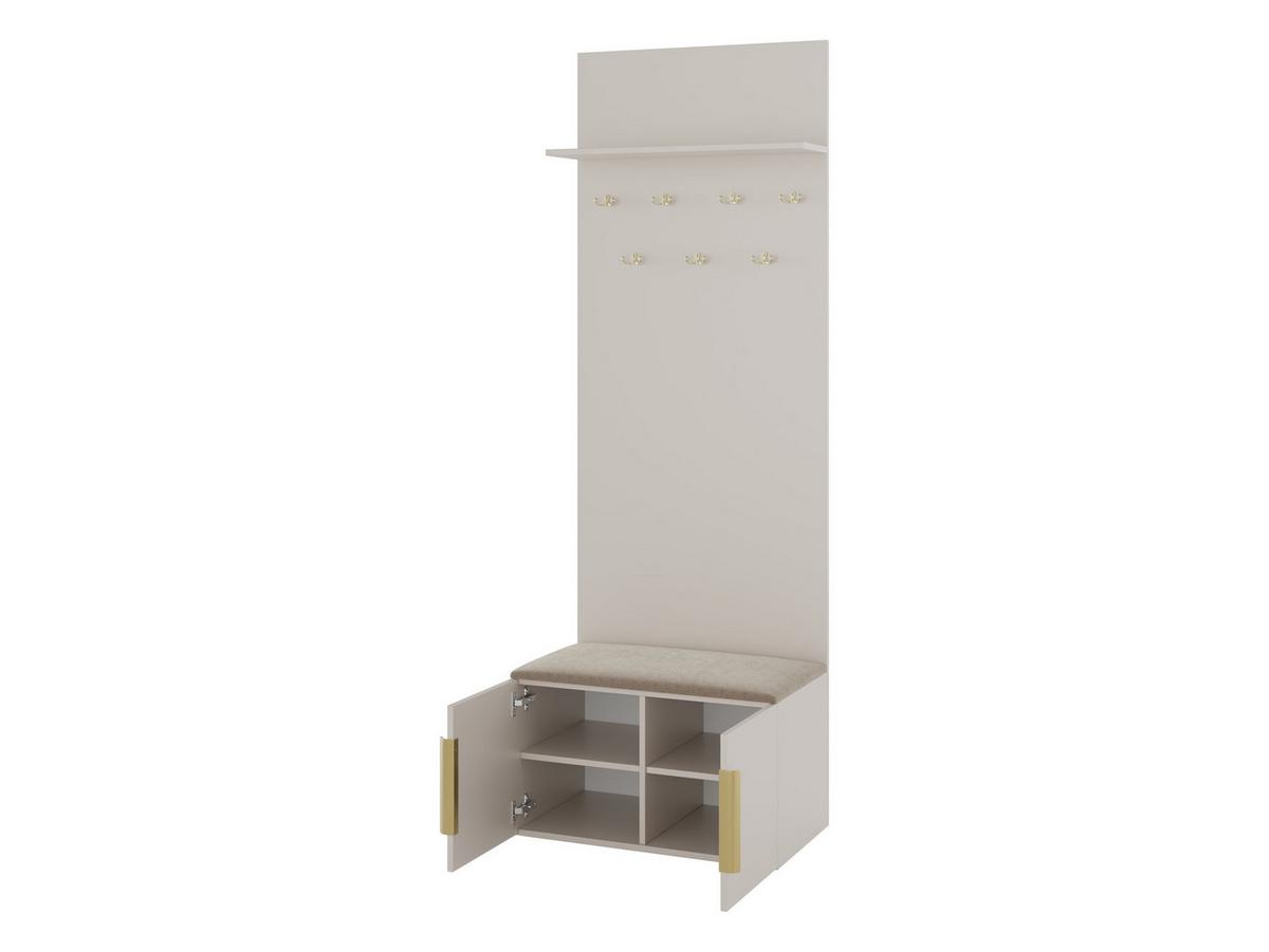 GARDEROBE MIT SITZBANK Kerkin - Beige/Goldfarben, Holzwerkstoff/Kunststoff (70/200/42cm) - MIRJAN24