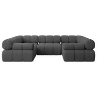WOHNLANDSCHAFT modulares Sofa Birno-U1 - 285x190x70 cm Grau Bouclé - Grau, Holzwerkstoff/Textil (285/70/190cm) - ALTDECOR