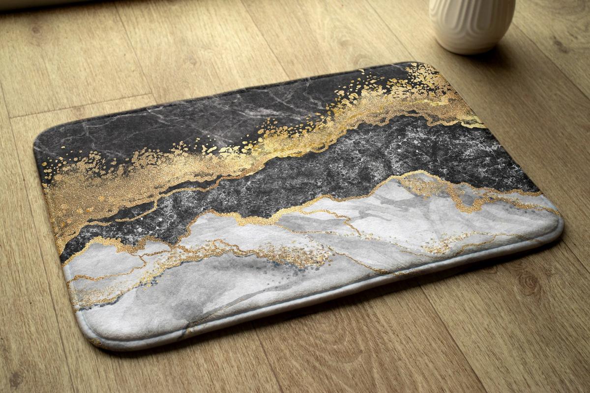 BADTEPPICH 90x60 cm Goldener Marmor - Goldfarben, Textil (90/60cm) - TULUP