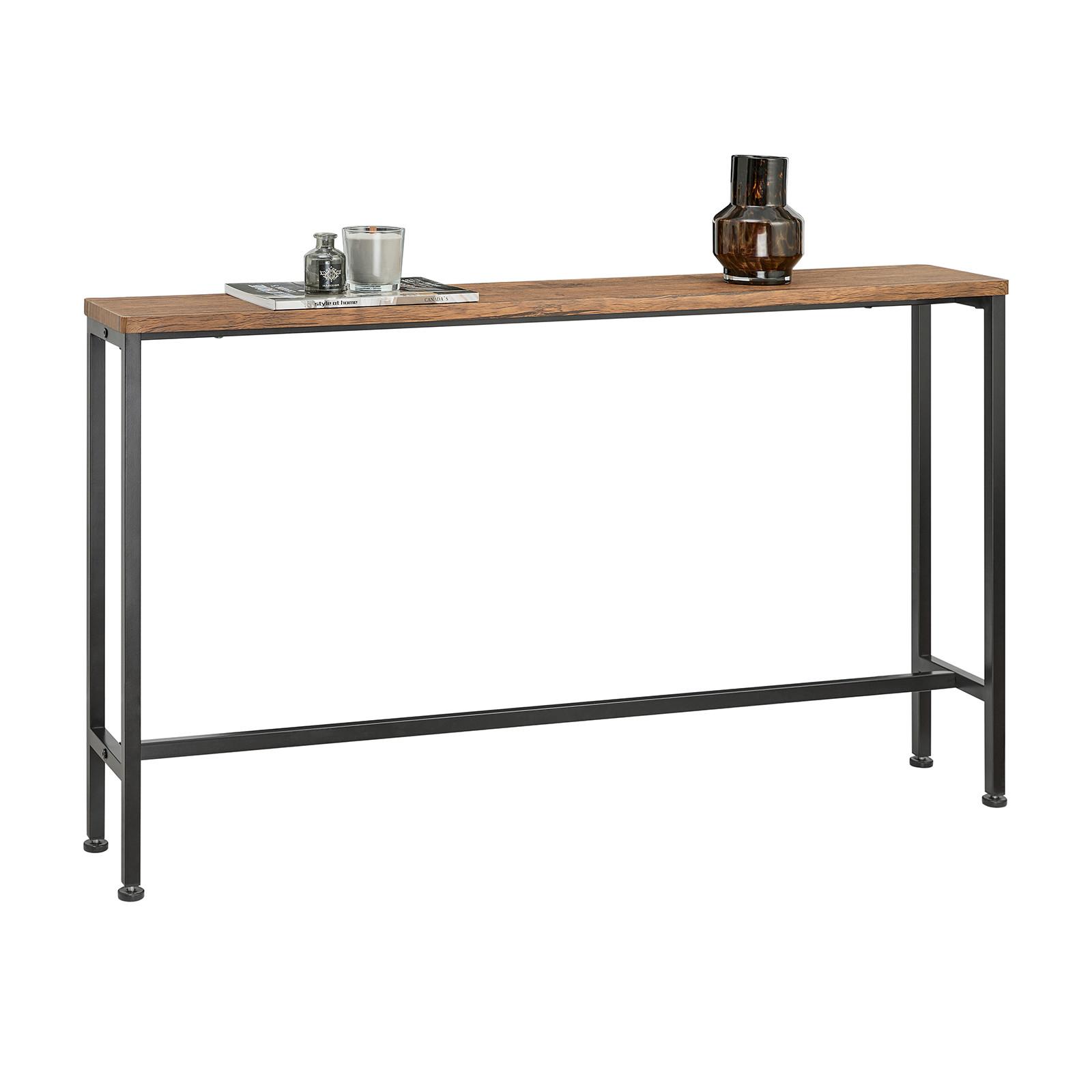 KONSOLENTISCH Schmal, Vintage Metall Flurtisch, 120x65x20cm - Braun, Holzwerkstoff/Metall (20/120/65cm) - SoBuy