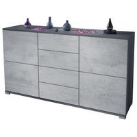 SIDEBOARD Rova Beton Oxid Optik - Hellgrau, Holzwerkstoff (138.5/75.5/35cm) - Vladon