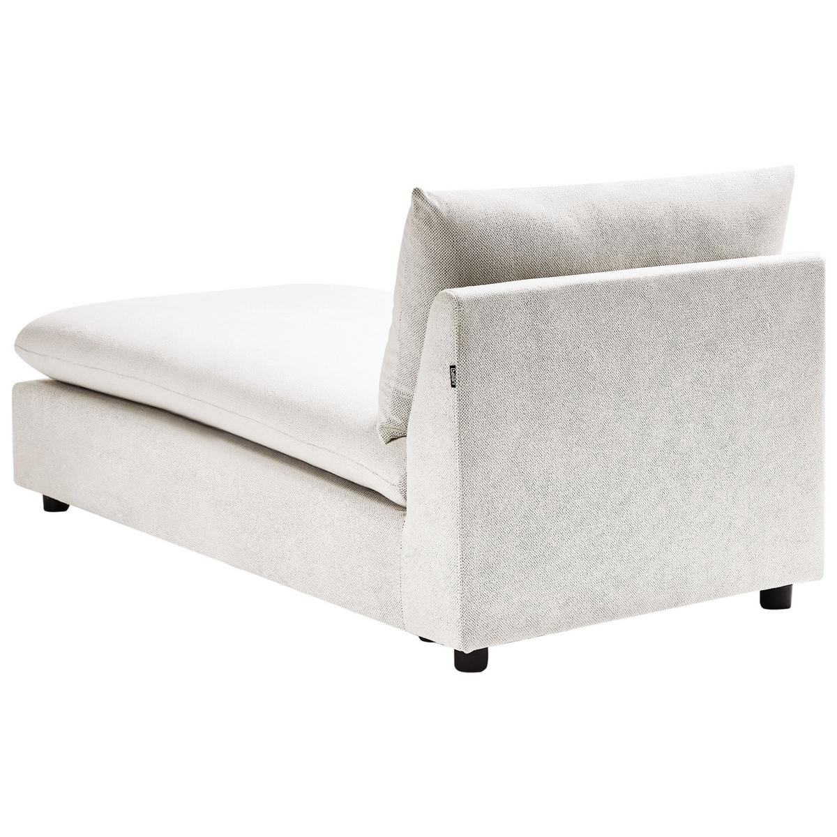 CHAISELONGUE Stoff Cremeweiß Vizille - Creme/Schwarz, Textil (80/60/160cm) - Beliani