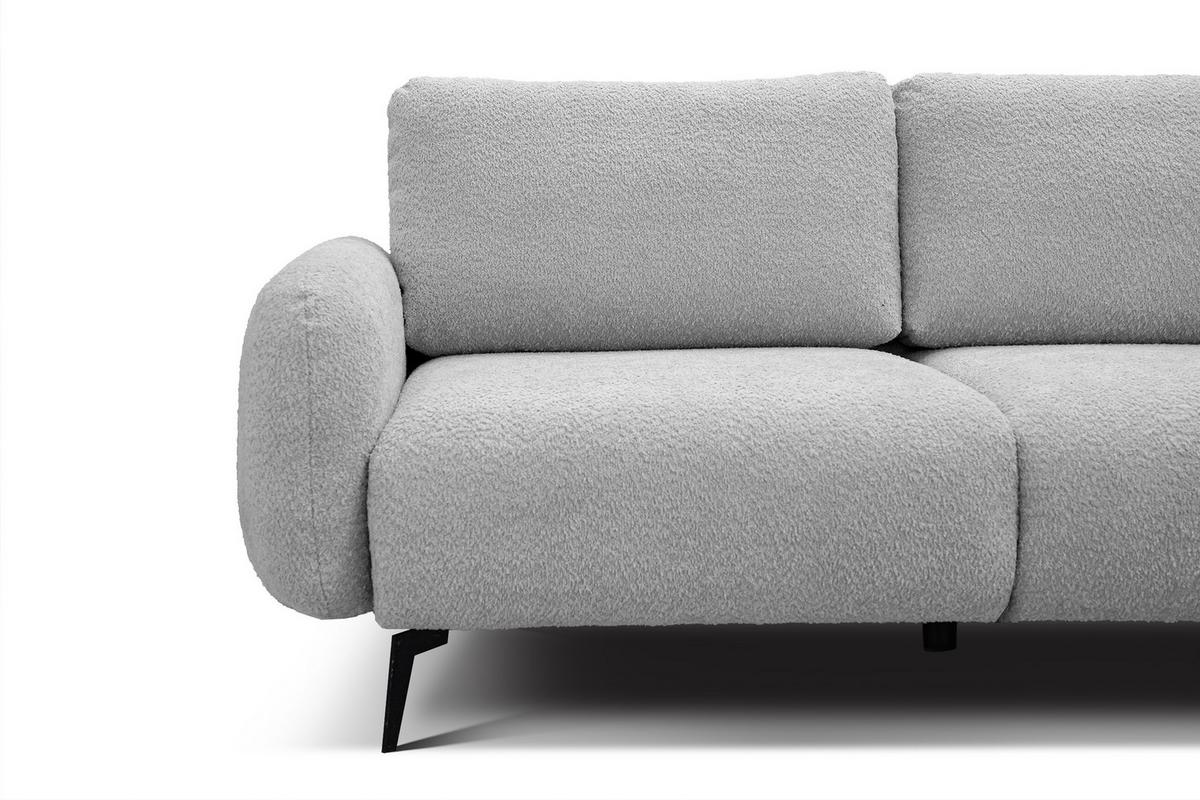SOFA FEBE 3-Sitzer, hellgrau - Hellgrau/Schwarz, Holz/Textil (190/82/96cm) - Wozimo