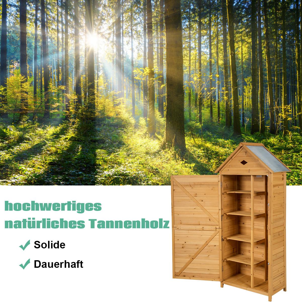 GERÄTESCHUPPEN natürliche Holzoptik - Apfelbaumfarben, Holz (80/177/45cm) - COSTWAY