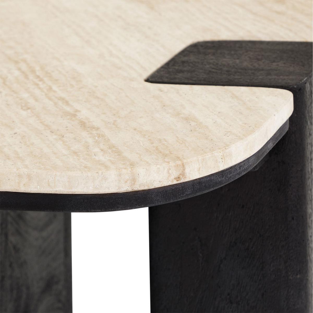COUCHTISCH DELHI beige/schwarz - Beige/Schwarz, Holz/Naturmaterialen (50/50/43cm) - IDIMEX