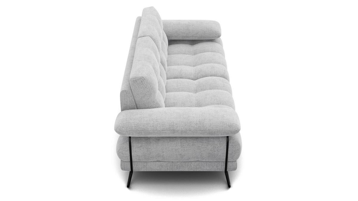 SOFA BUBBARA 2,5-Sitzer, hellgrau - Hellgrau/Schwarz, Holz/Textil (215/87/96cm) - Wozimo