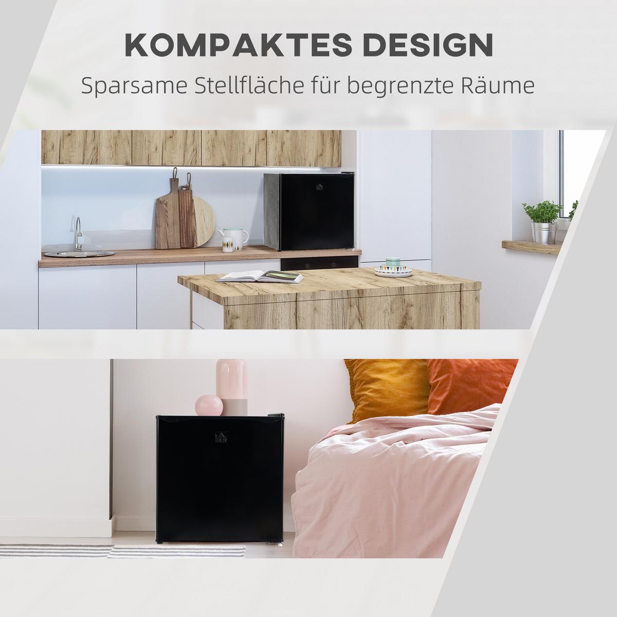 MINI-GEFRIERSCHRANK Stahl Kunststoff Schwarz - Schwarz, Kunststoff (44.2/48.8/47cm) - HOMCOM