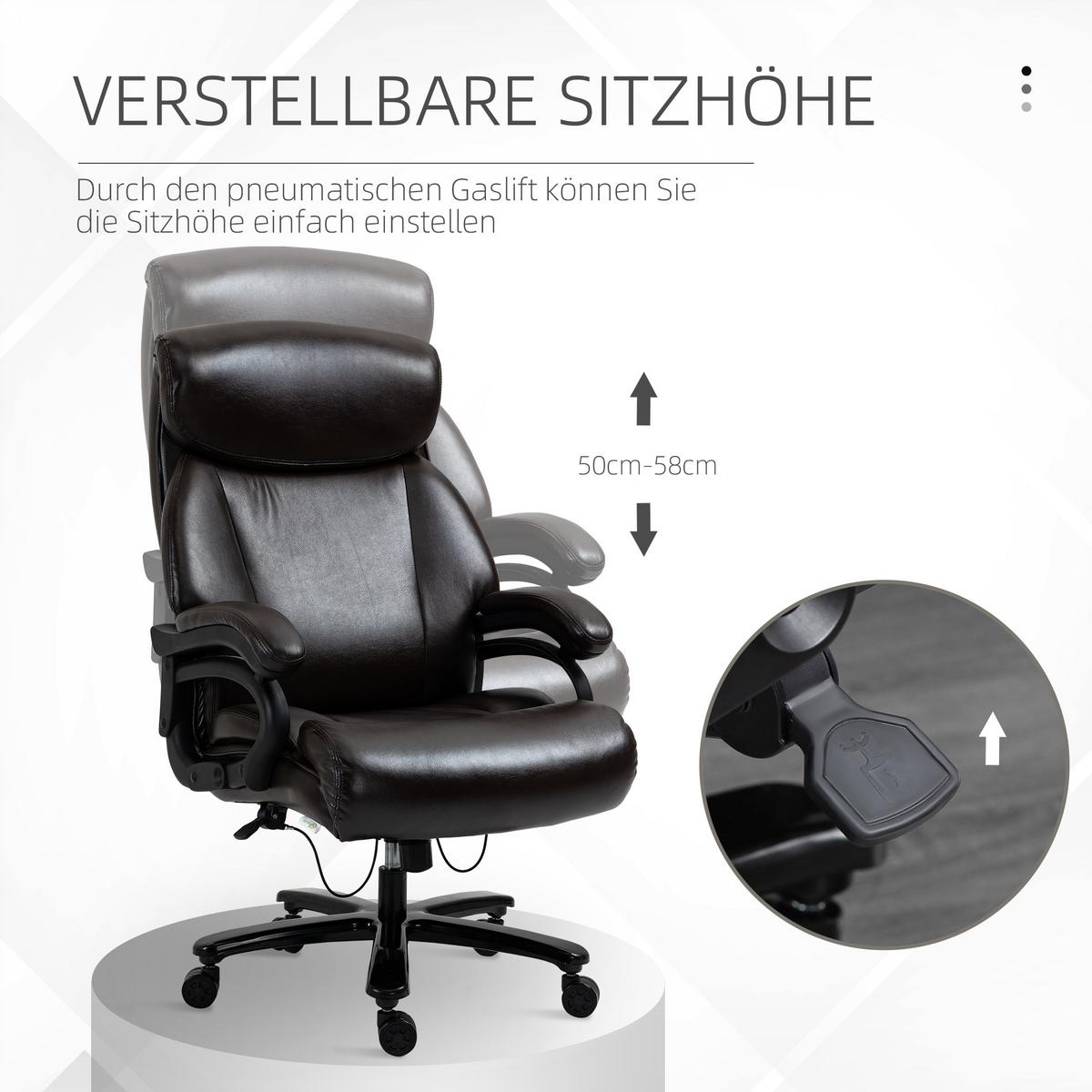 BÜROSTUHL, Kunstleder, Braun - Braun, Leder (83/122/72cm) - Vinsetto