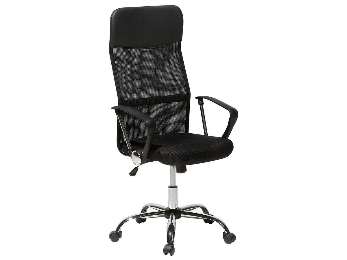 BÜROSTUHL Kunstleder Schwarz Design - Schwarz, Textil/Metall (50/117/49cm) - Beliani