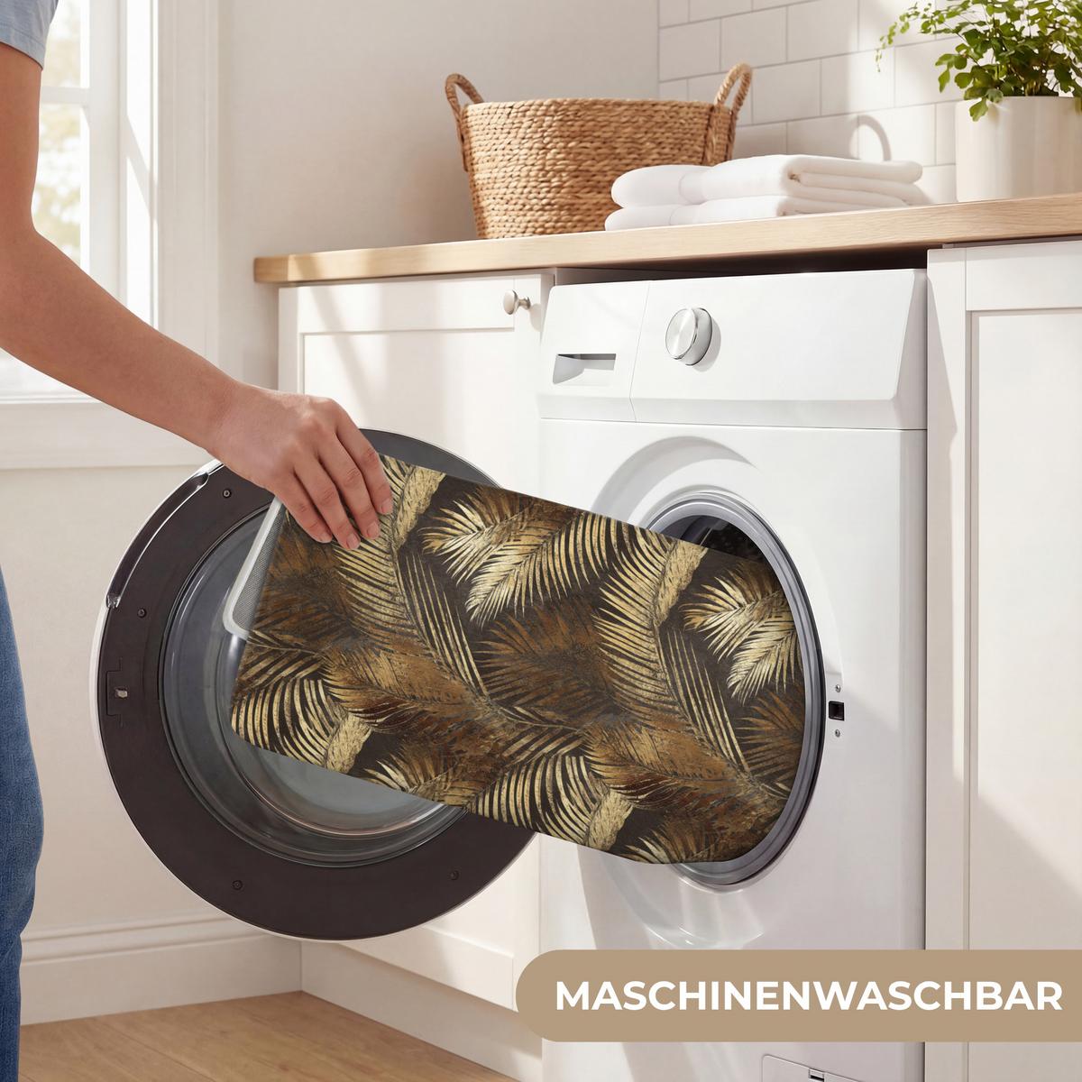 WC-VORLEGER Tropisch - Blätter - Gold WC Teppich 50x80 cm - Goldfarben, Textil (50/1cm) - OnlyWow