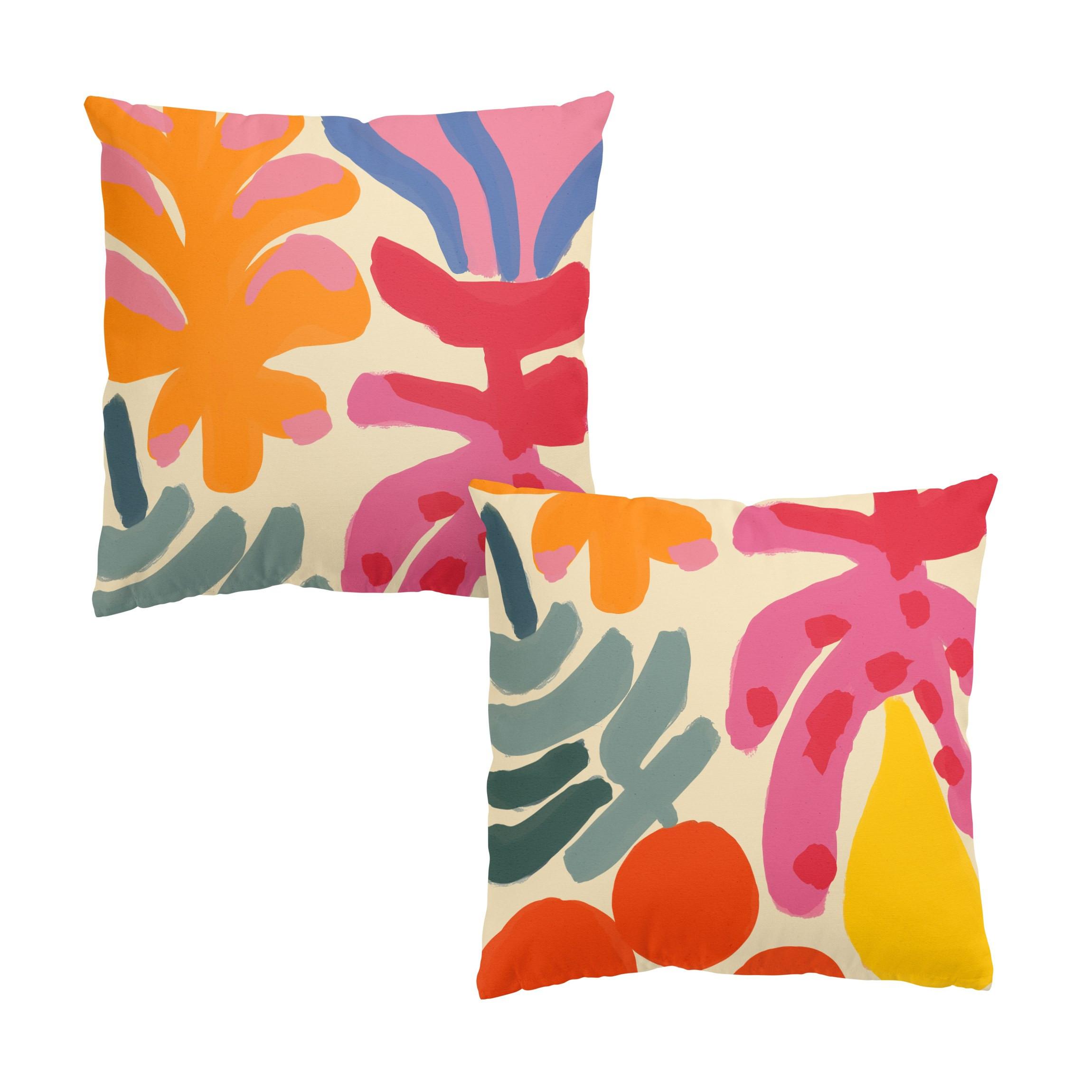 DEKOKISSEN 2er-Set Bunte Formen Duo 50/50 cm - Multicolor, Textil (50/50cm) - Bilderwelten