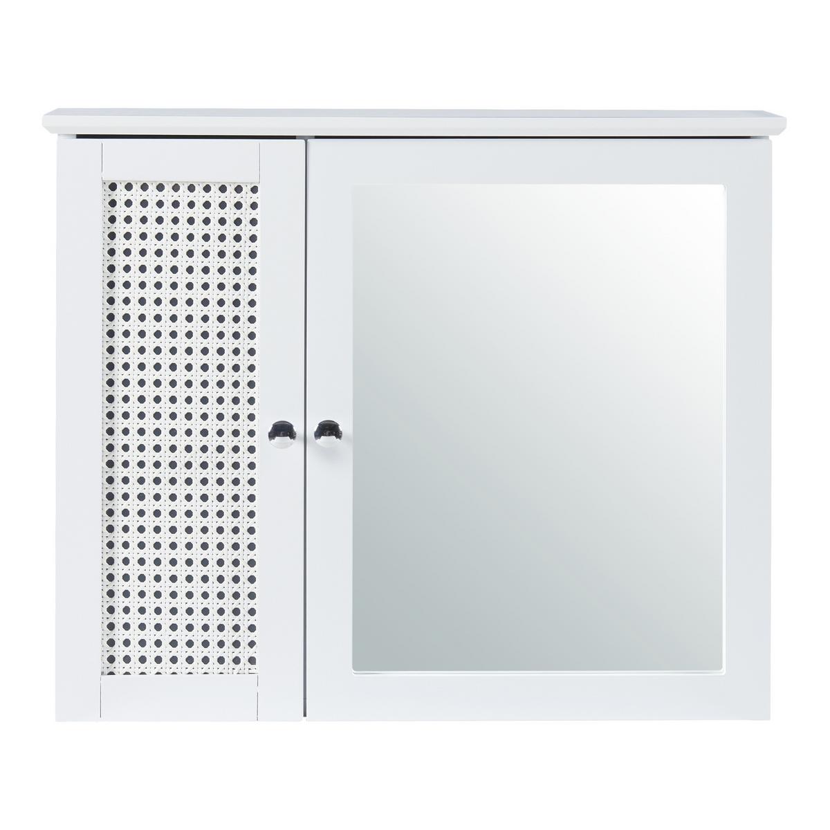 SPIEGELSCHRANK Karlsøy - Weiß, Holzwerkstoff (60/50/15cm) - [en.casa]