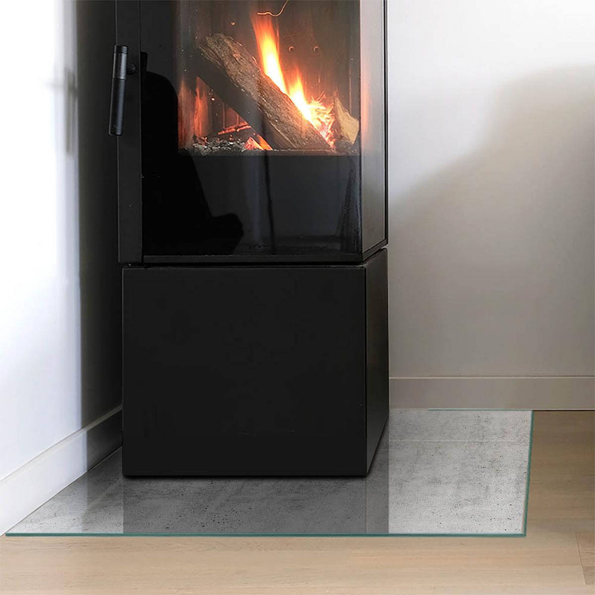 GLASPLATTE für Kamin 60x60 cm - Grau, Glas (60/60/0.4cm) - TULUP
