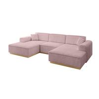 WOHNLANDSCHAFT IREA-U1-v2 - 301x165x80 cm Rosa - Rosa, Holzwerkstoff/Textil (301/80/165cm) - ALTDECOR