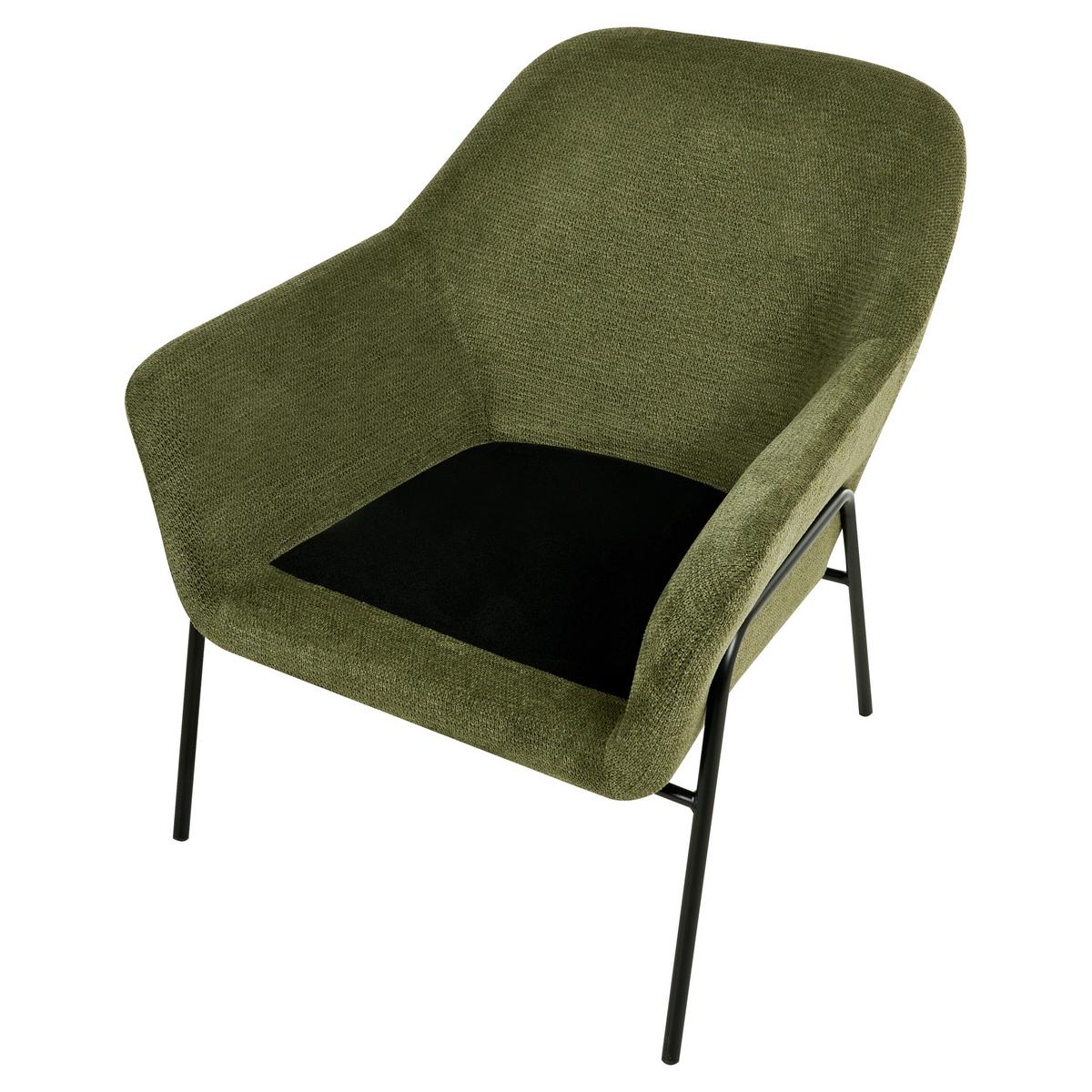 SESSEL Grün Veddige - Schwarz/Grün, Textil (74/85/82cm) - Beliani