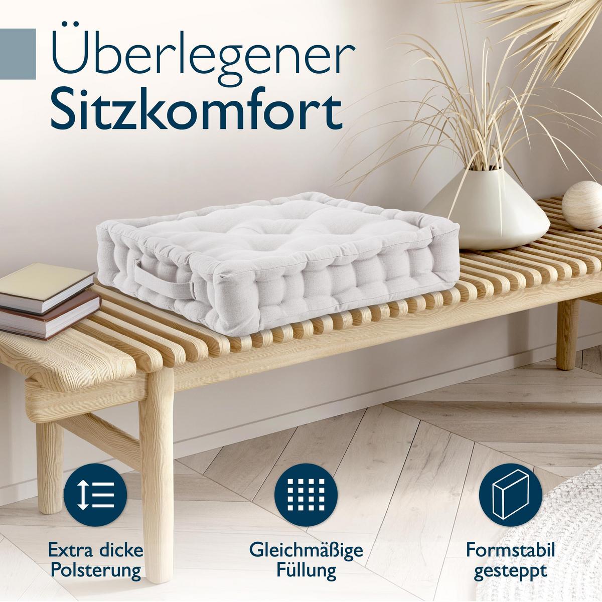 STUHLKISSEN Mila 40/40/8cm Natur (4tlg) - Naturfarben, Textil (40/40/8cm) - Beautissu 