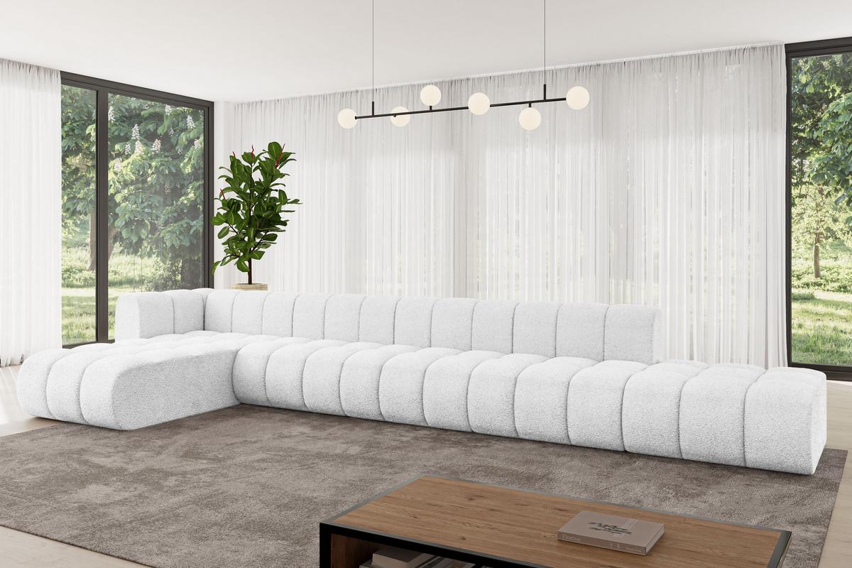 ECKSOFA modulares Sofa Zuvon-L3 - 478x177x70 cm Weiß - Weiß, Holzwerkstoff/Textil (478/177cm) - ALTDECOR