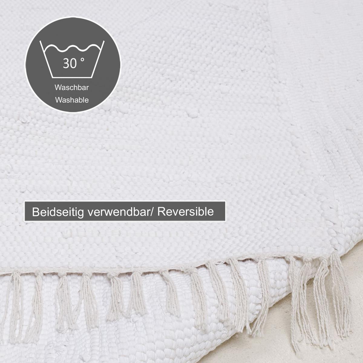 FLECKERLTEPPICH Chindi 160x230 cm - Weiß, Textil (160/230cm) - Rug and Roll