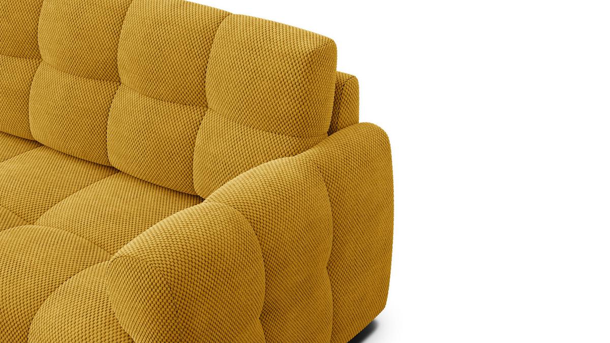 ECKSOFA MELLOW 4-Sitzer, safran - Gelb/Schwarz, Holz/Textil (262/156cm) - Wozimo