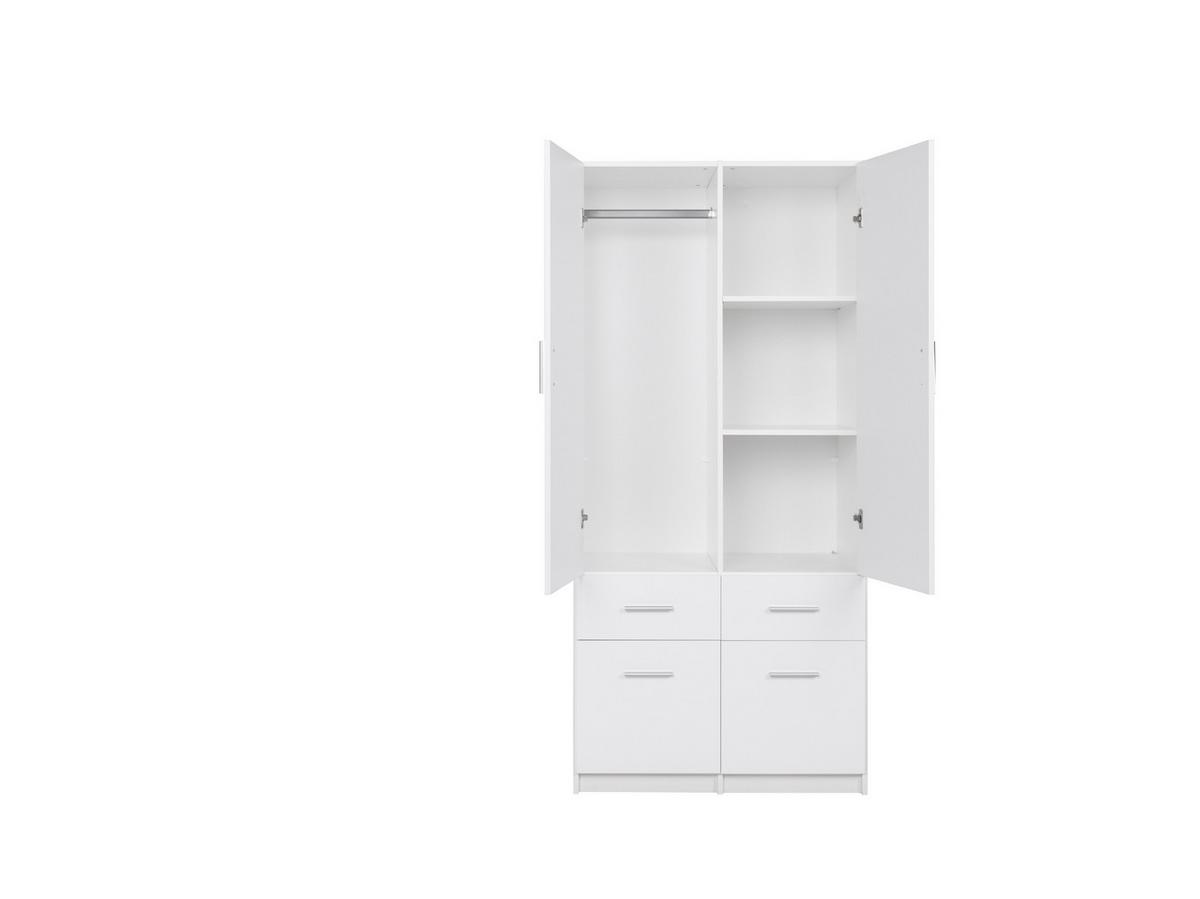 DREHTÜRENSCHRANK LUGERN 91,2/197,6/53,6cm 2-türig Weiß - Weiß, Holzwerkstoff (91.2/197.6/53.6cm) - MASSENO