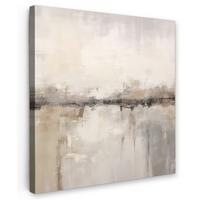 LEINWANDBILD Moderne Kunst - Abstrakt - Beige Wandbild Wohnzimmer 50x50 cm - Beige, Textil (50/50cm) - MuchoWow