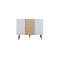 KOMMODE Toronto Weiß, Eiche 39,9/95,5/120 - Weiß, Holzwerkstoff (40/96/120cm) - RAUMHIRSCH FURNITURE