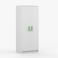 DREHTÜRENSCHRANK 80/192/50 cm 2-türig Jonas I 06 Weiß/Weiß + limette Griffe - Limette/Weiß, Holz/Holzwerkstoff (80/192/50cm) - imoebel24