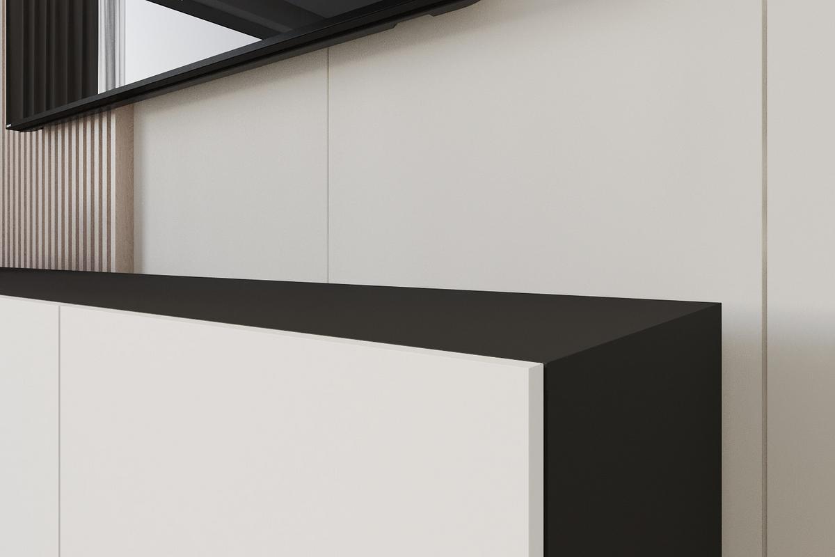 LOWBOARD ELIO-W 2x100x40x40 cm - Schwarz / Weiß - Schwarz, Holzwerkstoff (200/40/40cm) - ALTDECOR