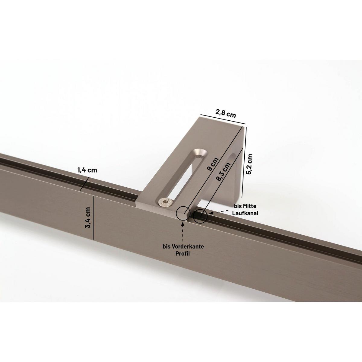 GARDINENSCHIENE Innenlauf auf Maß 1-lauf Loft Deckenmontage 390cm - Edelstahlfarben, Metall (390cm) - Deco-Raum