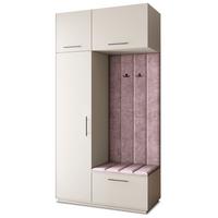 GARDEROBENSCHRANK REMA 120/240/60 cm Modern Garderobe-Set Kaschmir - Kaschmir/Lila, Holzwerkstoff (120/240/60cm) - MASSENO