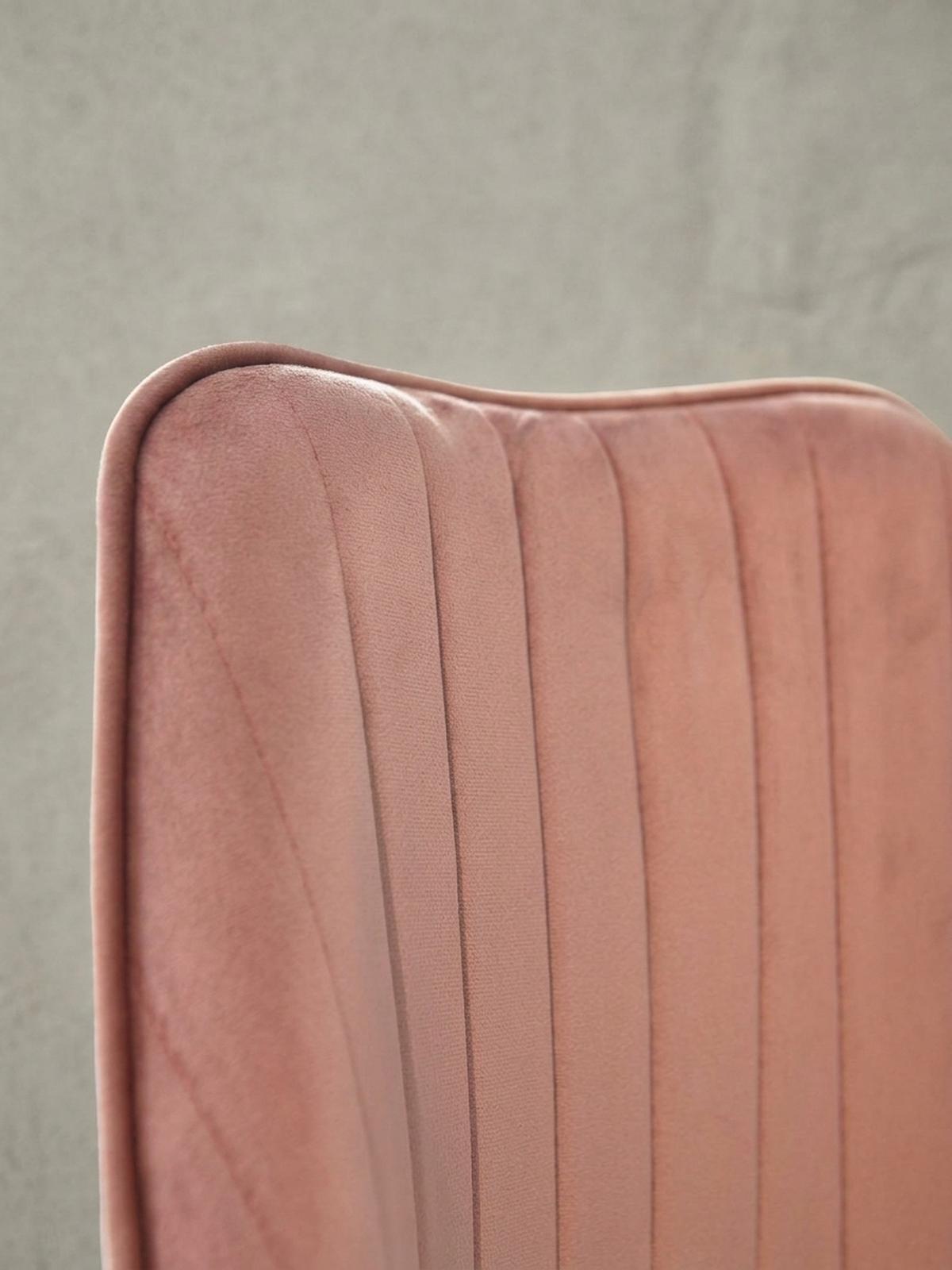 DREHSTUHL Samt mit Höhenverstellung, Eisenfuß und 360° Drehfunktion TANARO, Rosa - Pink/Goldfarben, Textil/Metall (60/100/60cm) - KADIMA DESIGN
