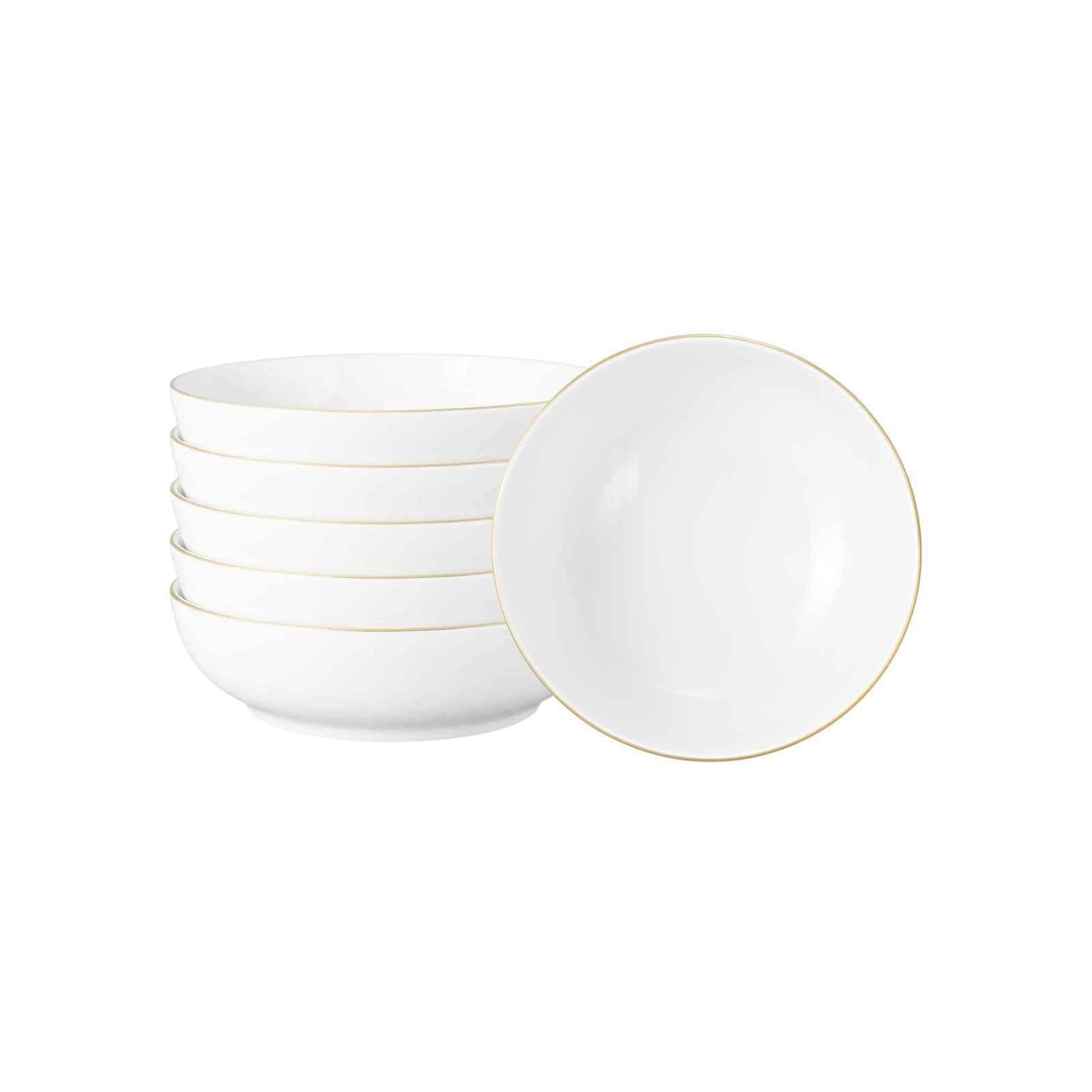 FOODBOWLS Liberty Goldrand weiß-gold ø 17,5 cm 6er Set - Goldfarben/Weiß, Keramik (17.7cm) - Seltmann Weiden