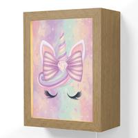 WANDLEUCHTE Einhorn - Glitzer - Regenbogen - Pastell 15x20 cm - Hellrosa, Holzwerkstoff (15/20/8cm) - OnlyWow