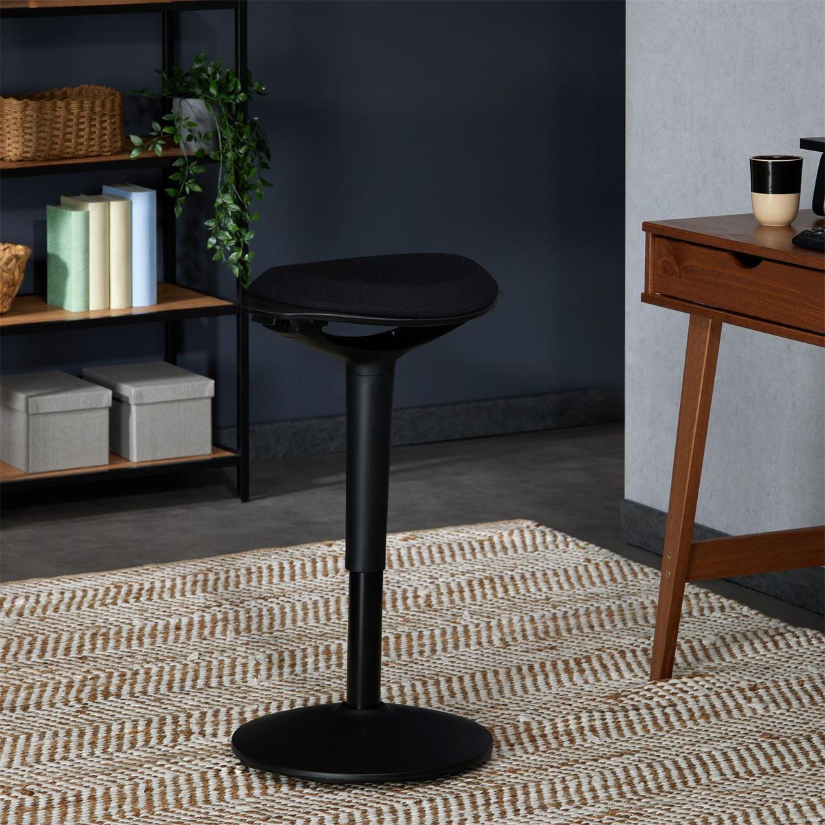 BÜROHOCKER ASTORIA schwarz - Schwarz, Textil (42/73/38cm) - CARO-Möbel