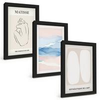 BILDER SET 3er Set - 20x30 cm Schwarzer Rahmen - Matisses abstrakte Formen - Schwarz, Kunststoff (20/30cm) - TULUP